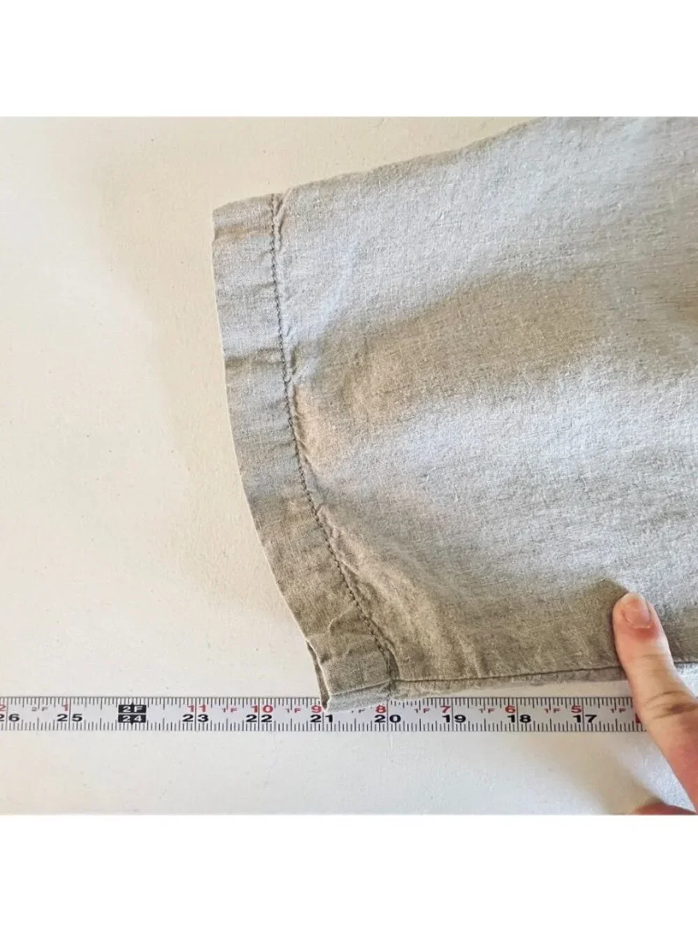 Eileen Fisher XL Tan Linen Barrel Leg Pants Cropped Relaxed Lagenlook Coastal